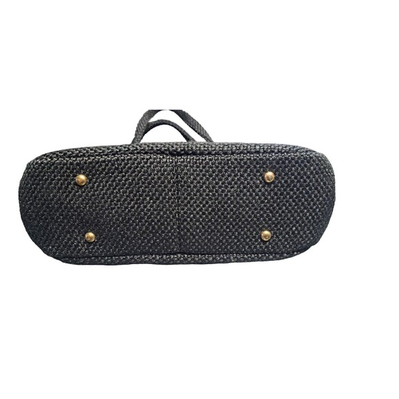 Vintage JR Florida Black Handbag Tweed Purse Clasp Closure - Picture 10 of 12